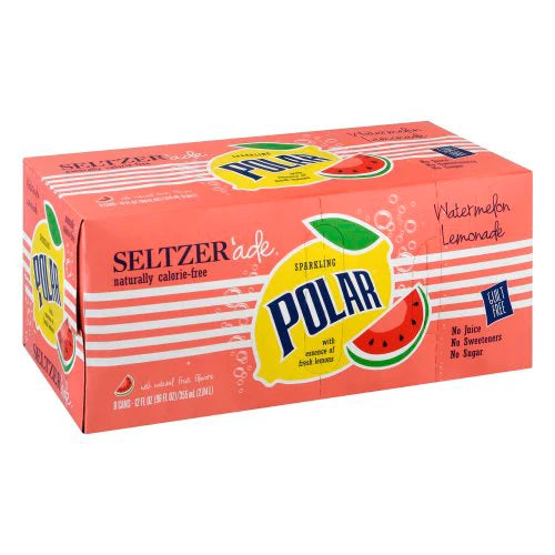 Polar Seltzer'Ade, Watermelon Lemonade bulk pack available from Crabtree Supply. Fast local delivery and nationwide shipping.