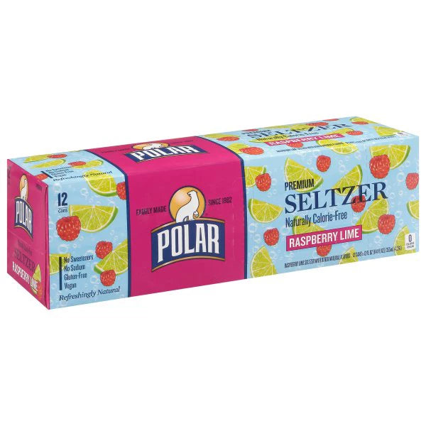 Polar Seltzer, Premium, Raspberry Lime bulk pack available from Crabtree Supply. Fast local delivery and nationwide shipping.