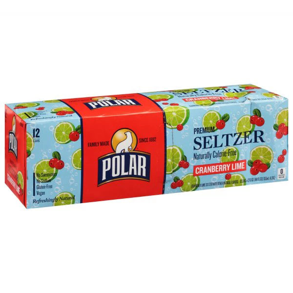 Polar Seltzer, Premium, Cranberry Lime bulk pack available from Crabtree Supply. Fast local delivery and nationwide shipping.