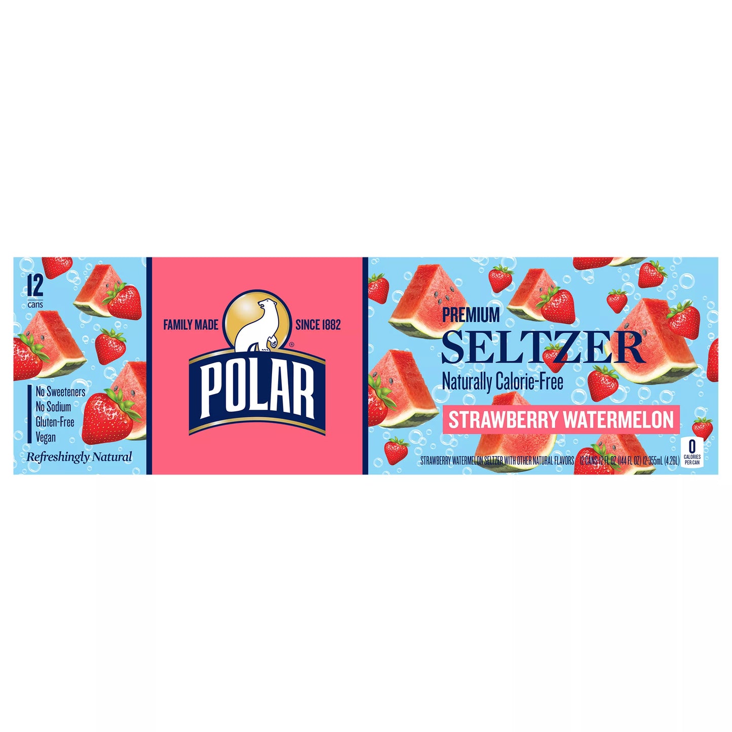Polar Premium Strawberry Watermelon Seltzer 12 x 12 fl. oz. bulk pack available from Crabtree Supply. Fast local delivery and nationwide shipping.
