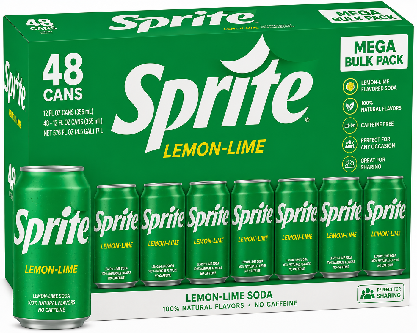 Sprite Lemon Lime Soda Mega Bulk Pack (48 ct, 12 oz) bulk pack available from Crabtree Supply. Fast local delivery and nationwide shipping.