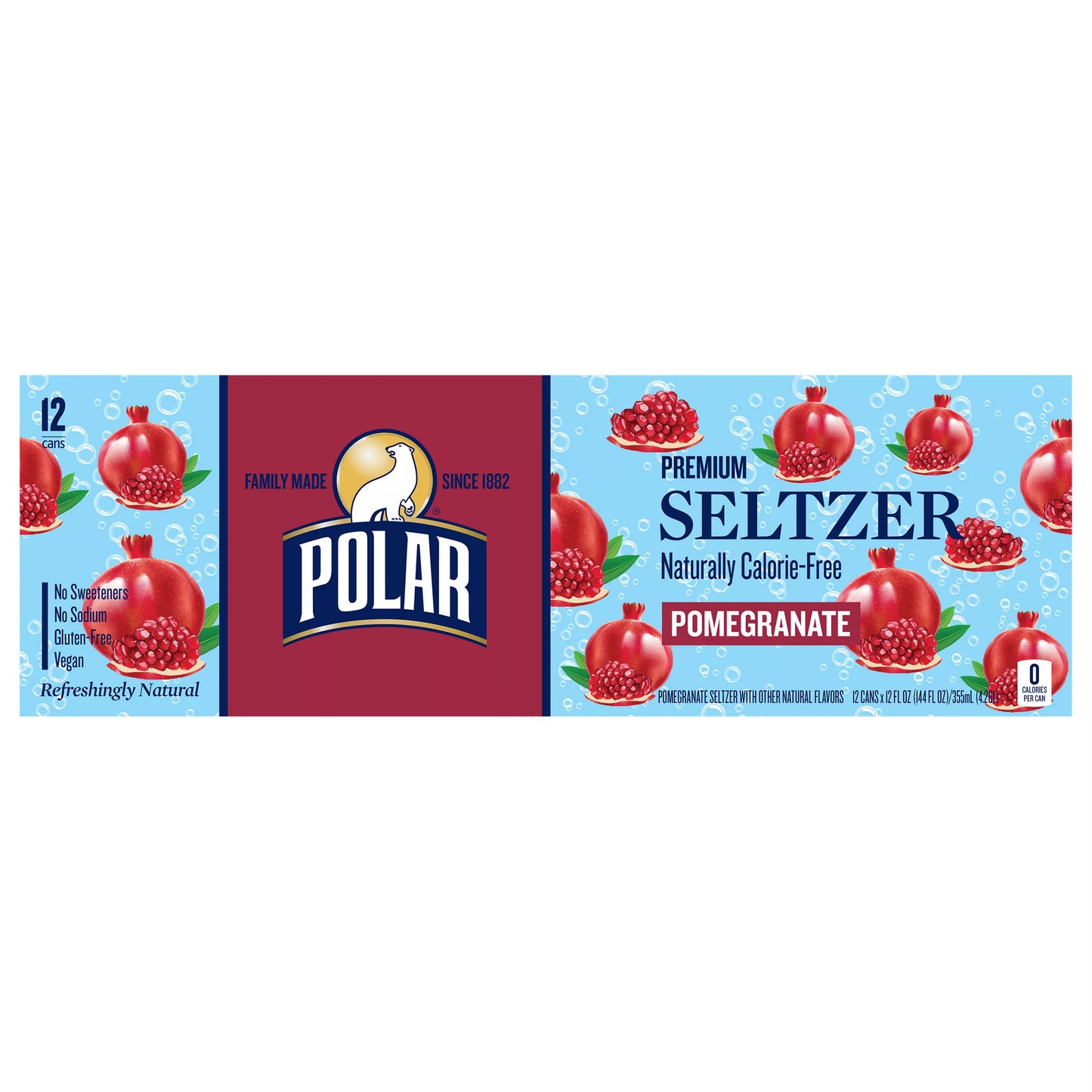 Polar Premium Pomegranate Seltzer bulk pack available from Crabtree Supply. Fast local delivery and nationwide shipping.