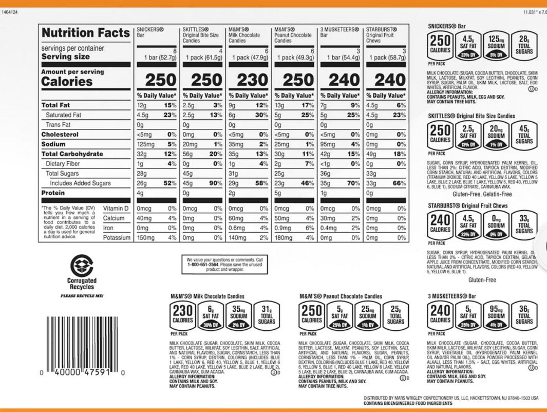 M&M's, Skittles & More Chocolate Candy Bars, Full Size, 30 ct. – alternate product view 5