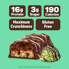 FITCRUNCH Mint Chocolate Chip High-Protein Baked Bar, Snack Size, 16g Protein, 18 ct. – alternate product view 5
