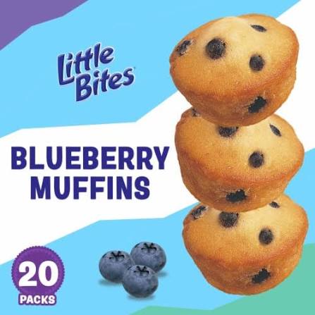 Little Bites blueberry mini muffins: blueberry muffins with 20-pack callout