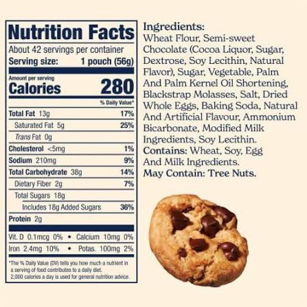Famous Amos Classic Chocolate Chip Cookies, Bite-Size Pouches, 42 ct.