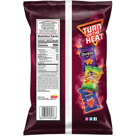 Doritos Spicy Nacho Flavored Tortilla Chips Party Size, 14.5 oz.