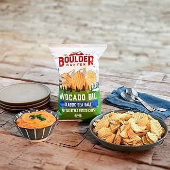 Boulder Canyon Canyon Cut Avocado Oil Malt Vinegar & Sea Salt Kettle Style Potato Chips, 5.25 oz.