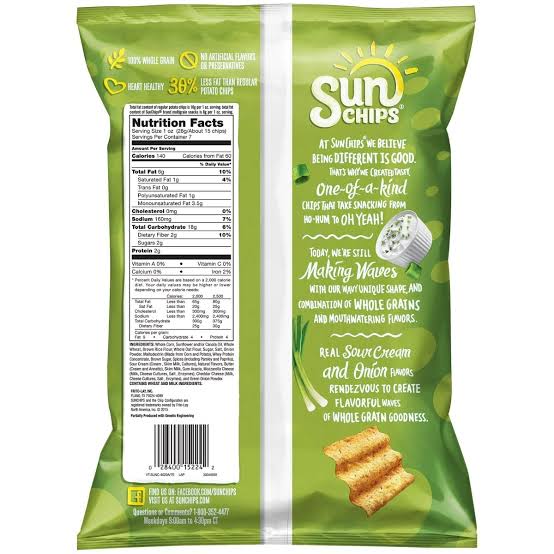 SunChips Whole Grain French Onion Flavored Snacks, 7 oz.