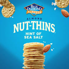 Blue Diamond Nut Thins Hint of Sea Salt Rice Cracker Snacks Family Size, 7.7 oz.