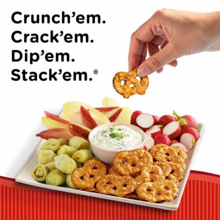 Snack Factory Everything Pretzel Crisps Party Size, 14 oz.