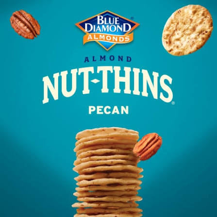 Blue Diamond Nut Thins Pecan Rice Cracker Snacks with Pecans, 4.25 oz.