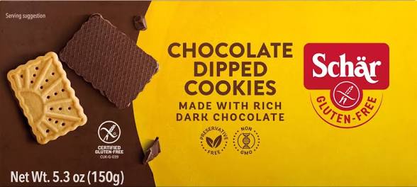 Schar Gluten-Free Chocolate Dipped Cookies, 5.3 oz.