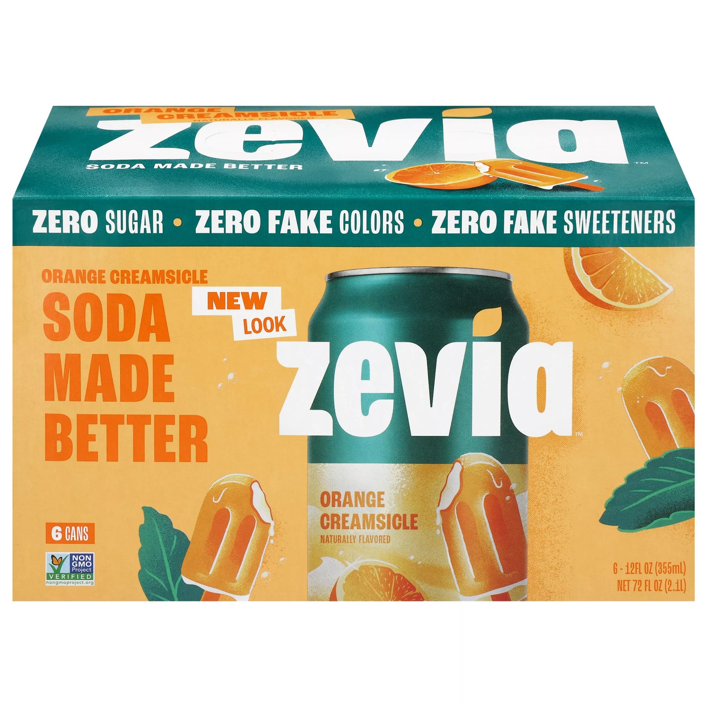Zevia Zero Sugar Orange Creamsicle Soda 72 fl. oz.