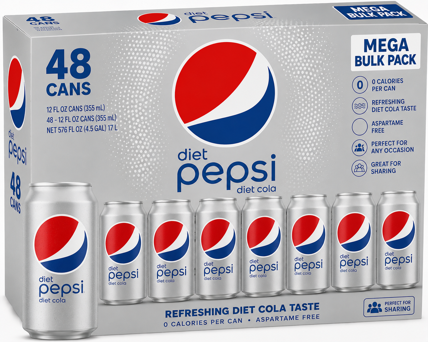 Diet Pepsi Diet Cola Mega Bulk Pack (48 ct, 12 oz) bulk pack available from Crabtree Supply. Fast local delivery and nationwide shipping.