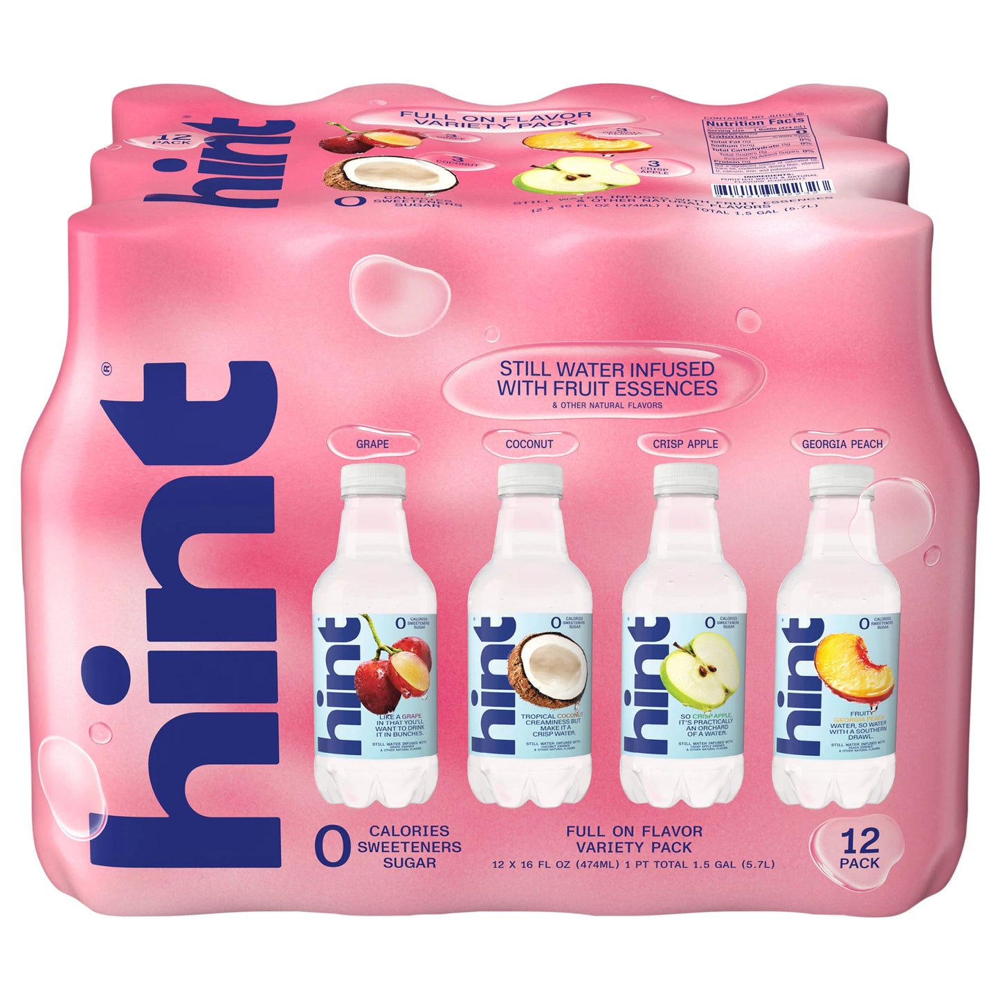 Hint Full on Flavor Still Water with Fruit Essences Variety Pack 1.5 gallon