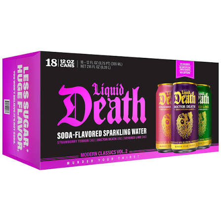 Liquid Death Soda-Flavored Sparkling Water Variety Pack, 18 pack of 12 fl. oz. cans