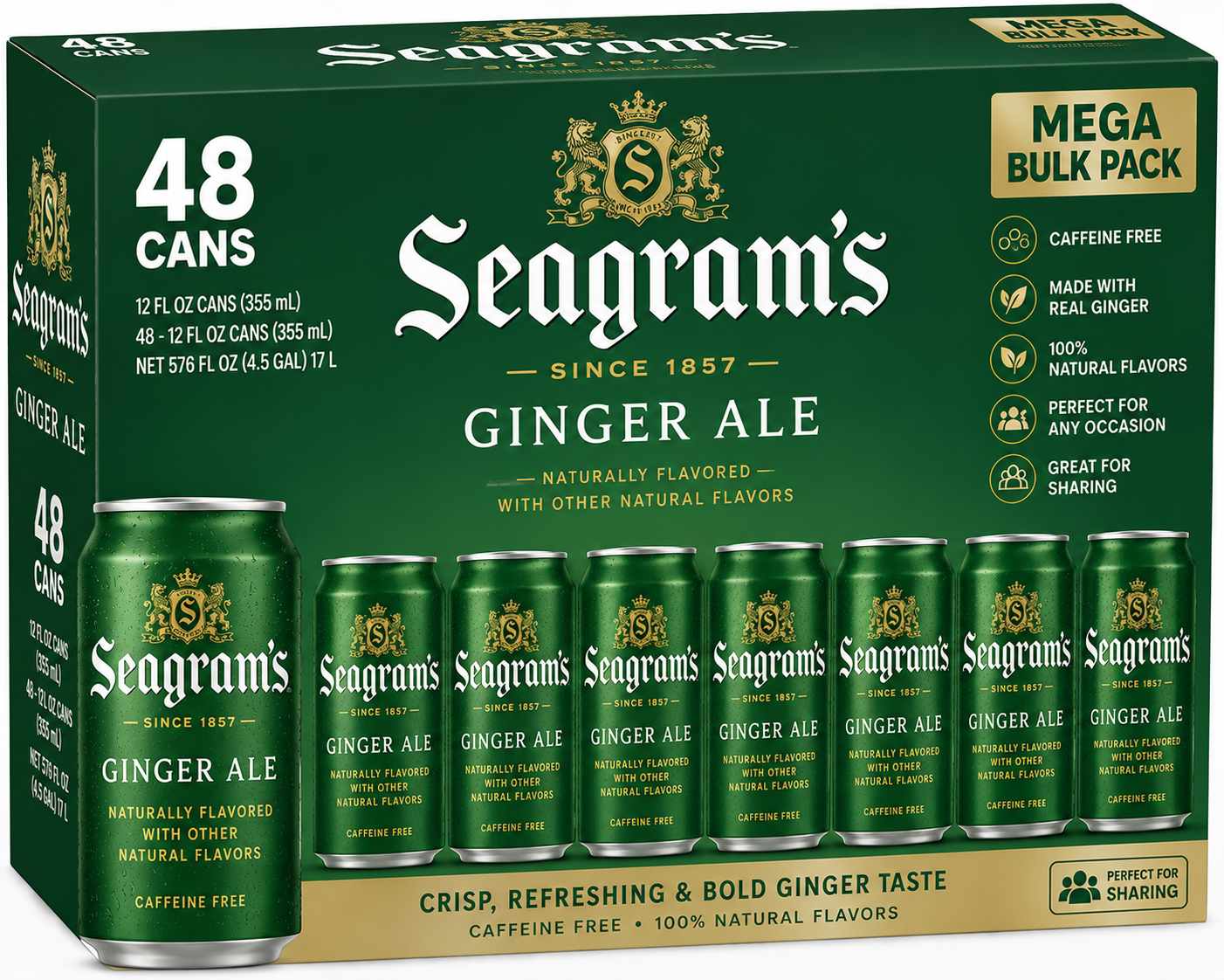 Seagram's Ginger Ale Mega Bulk Pack (48 ct, 12 oz)