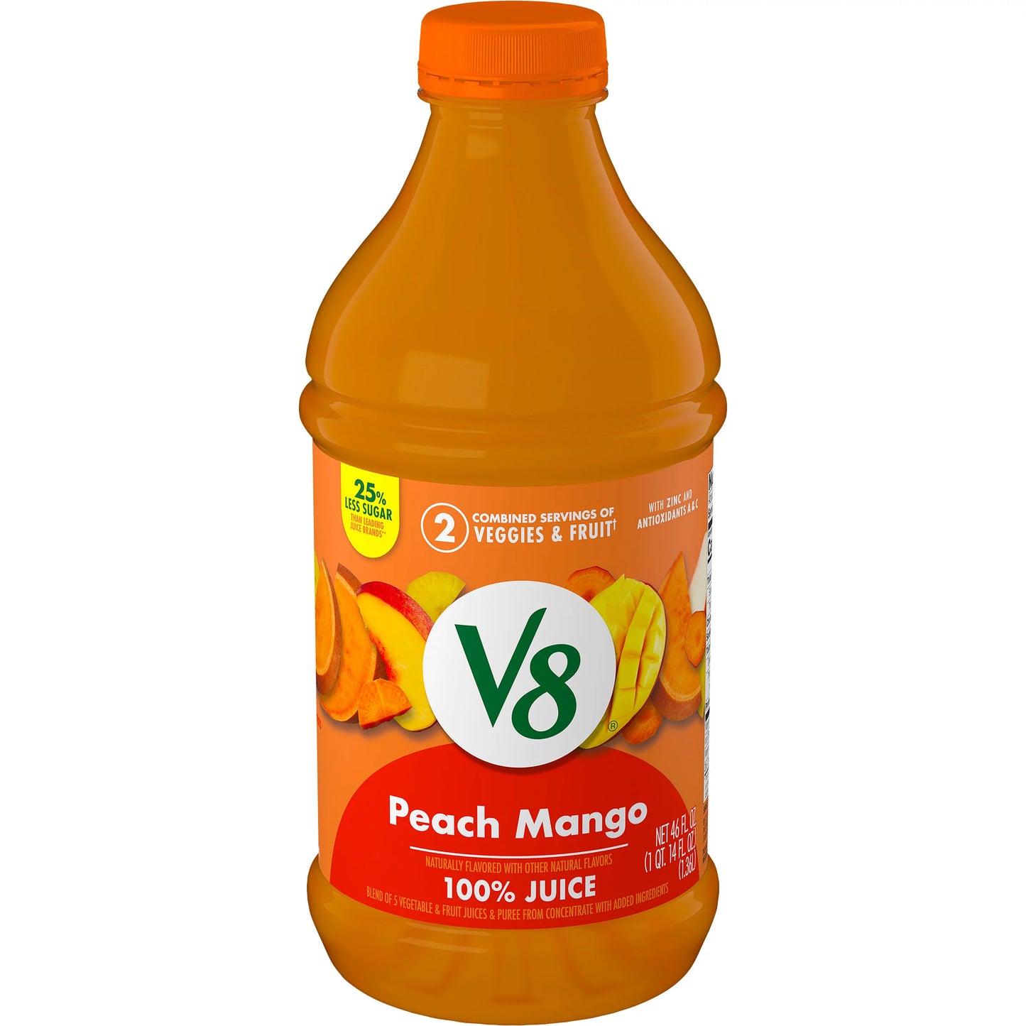 V8 Peach Mango 100% Fruit and Vegetable Juice, 46 fl. oz.