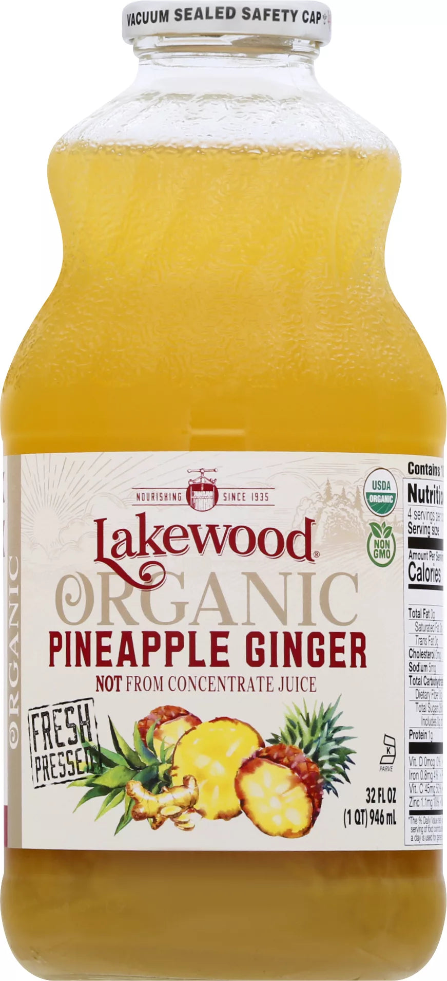 Lakewood Pineapple Ginger, Organic, 32 fl. oz.
