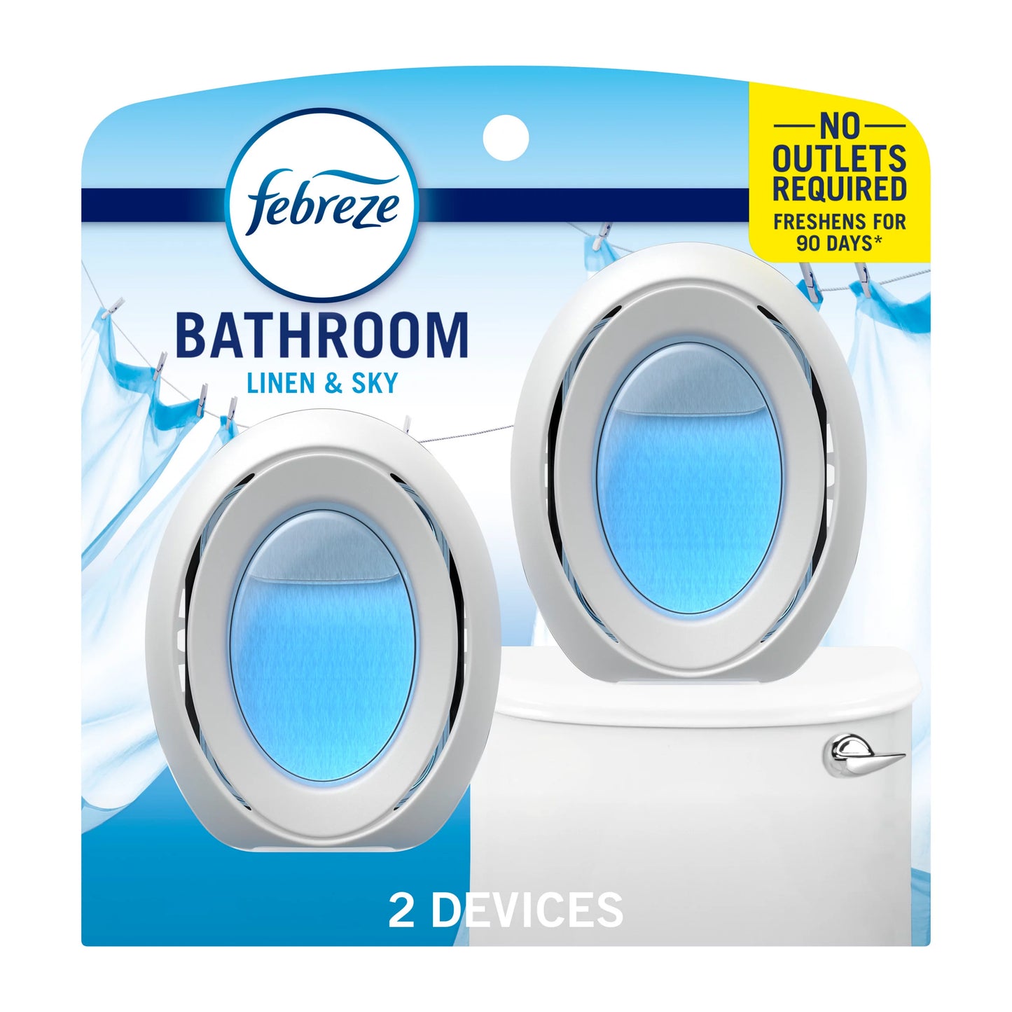 Febreze Bathroom Air Freshener, Odor-Fighting, Linen & Sky 0.5 fl. oz.