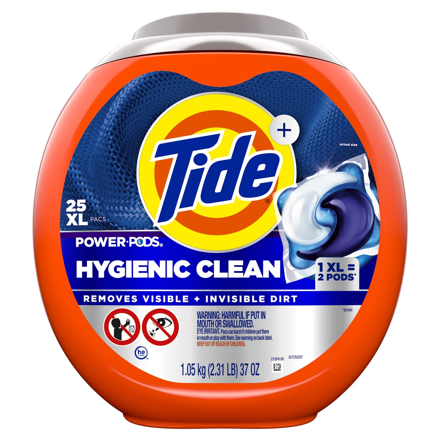 Tide Power PODS Laundry Detergent Pacs, Hygienic Clean, Original 25 ct.