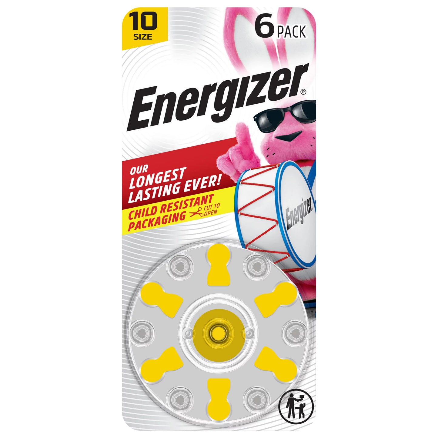 Energizer Batteries, Zinc Air, 1.45V, Size 10 6 ct.