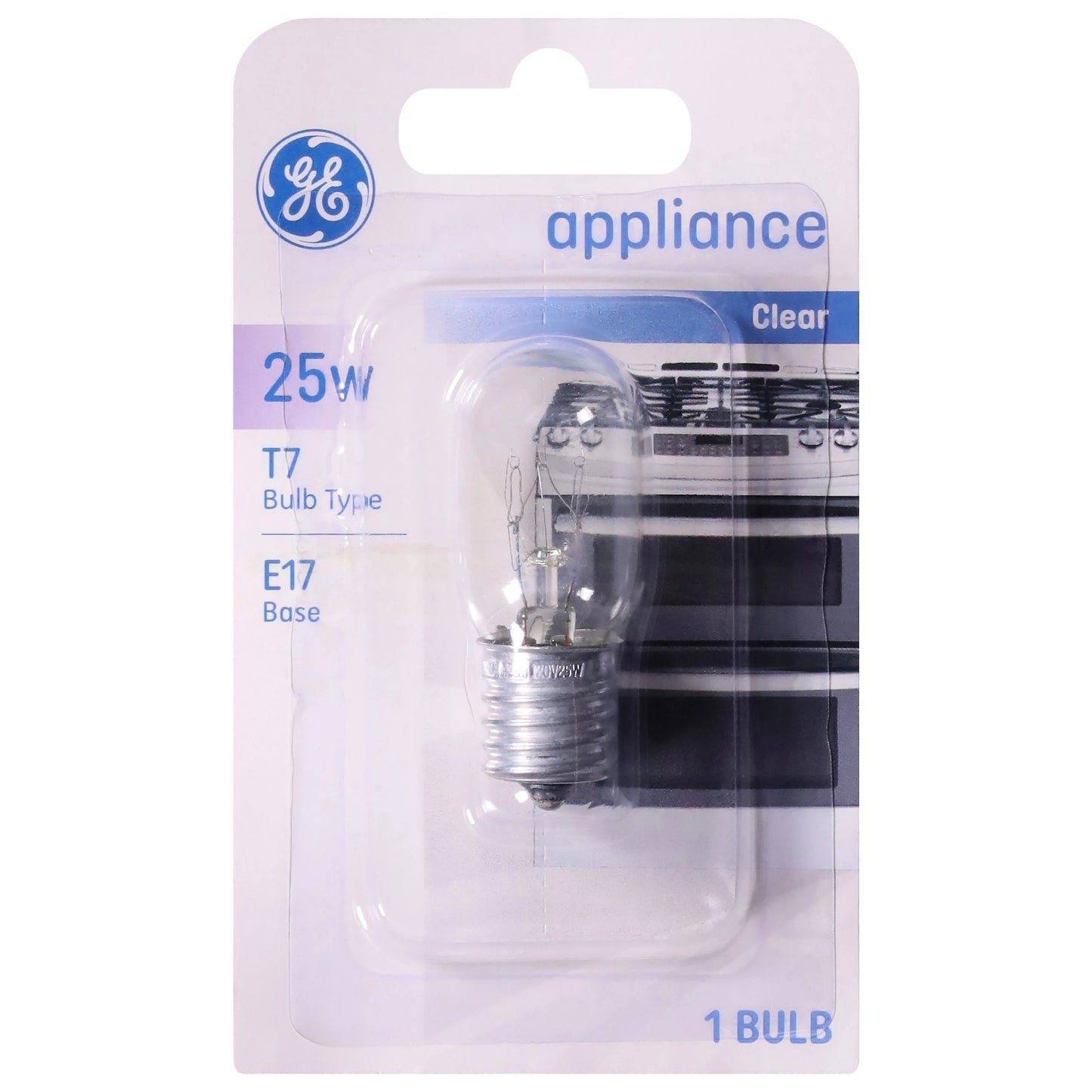 GE Light Bulb, Appliance, Clear, 25 Watts 1 each