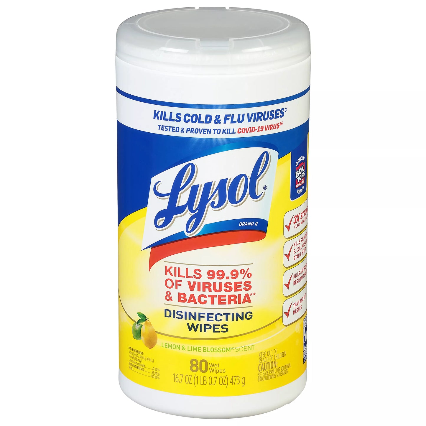 Lysol Disinfecting Wipes, Lemon & Lime Blossom Scent 80 ct.