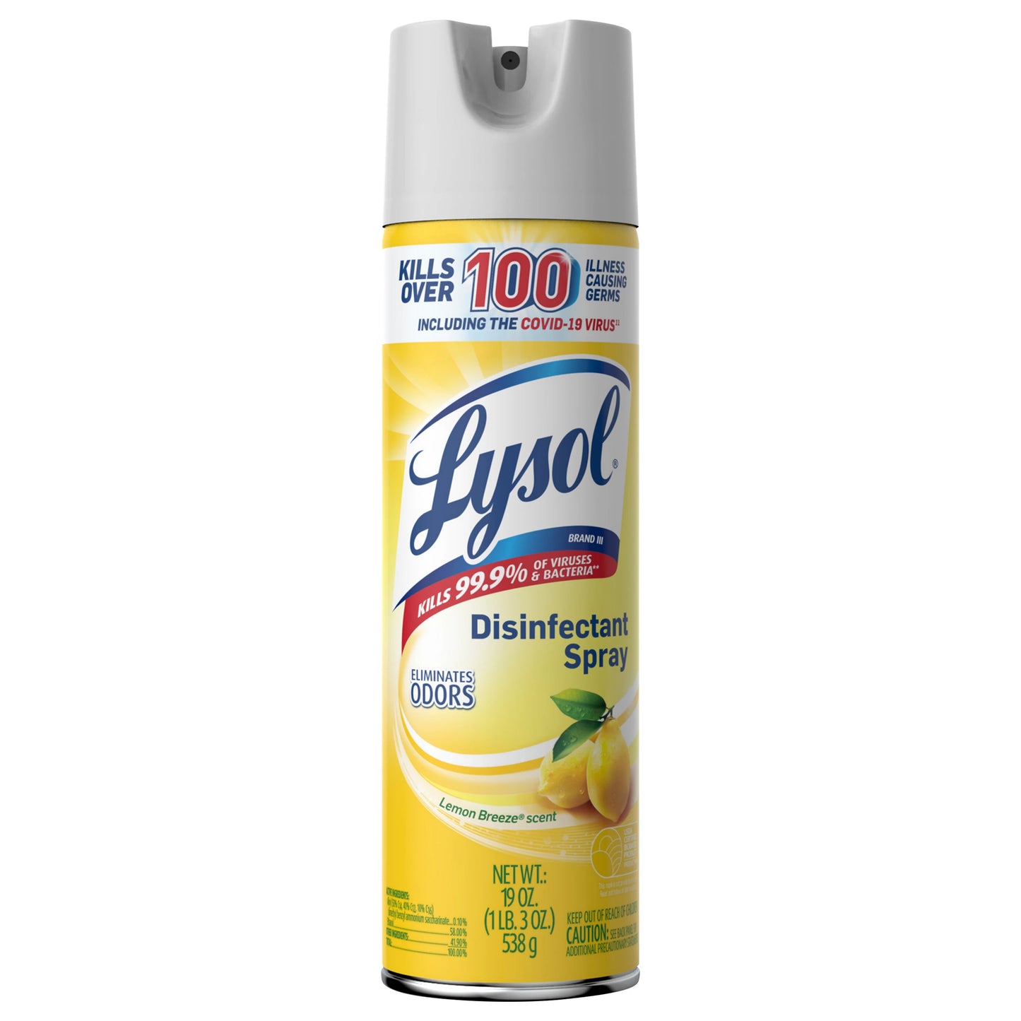 Lysol Lemon Breeze Scent Disinfectant Spray 19 ounce