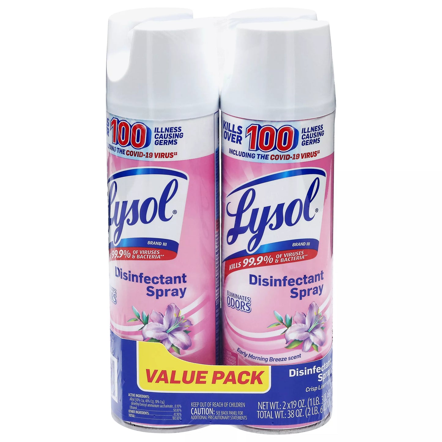 Lysol Early Morning Breeze Scent Disinfecting Spray Value Pack 38 ounce