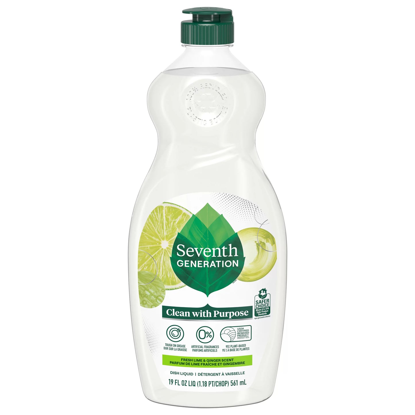 Seventh Generation Clean with Purpose Fresh Lime & Ginger Scent Dish Liquid 19 fl. oz.
