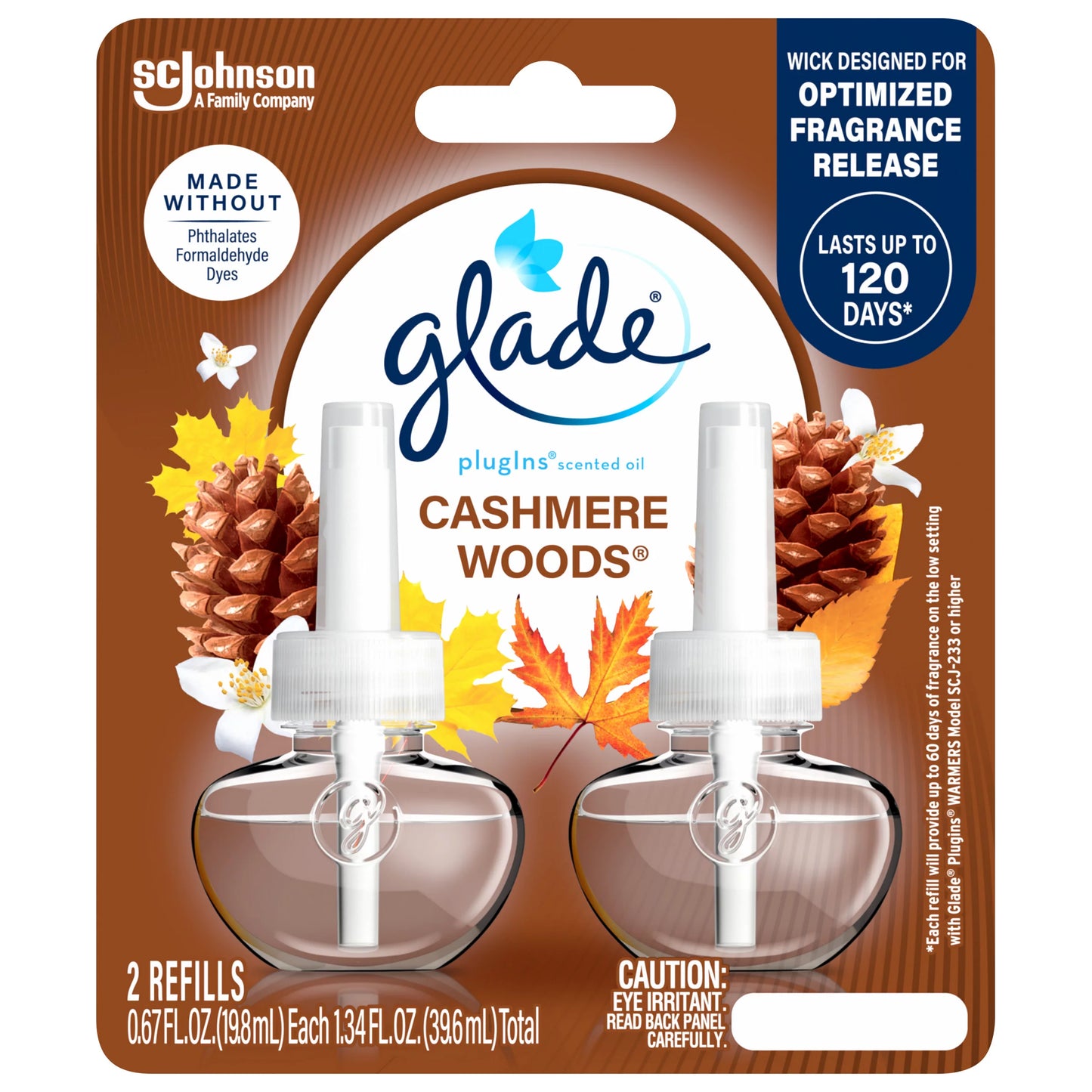 Glade PlugIns Scented Oil Refills, Cashmere Woods 2 ct.