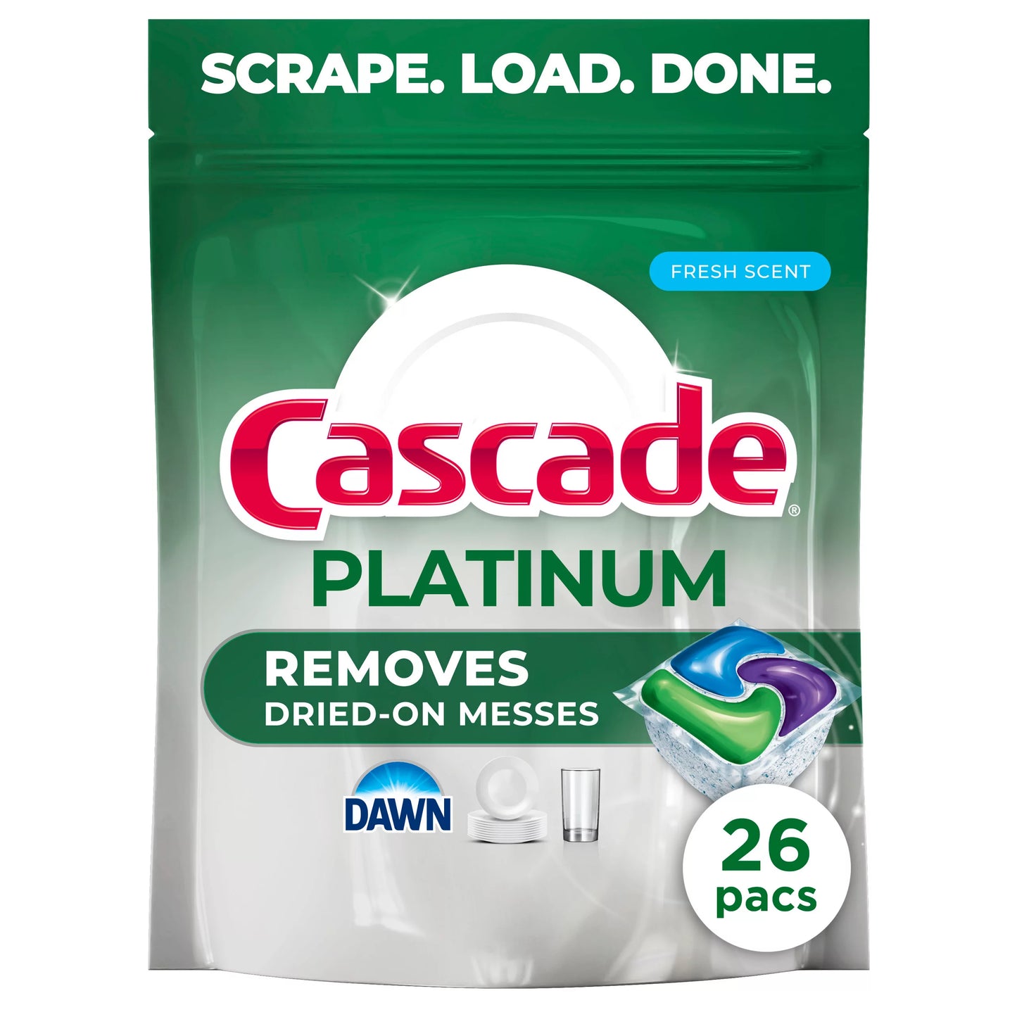Cascade Platinum Dishwasher Pods, Fresh 26 ct.