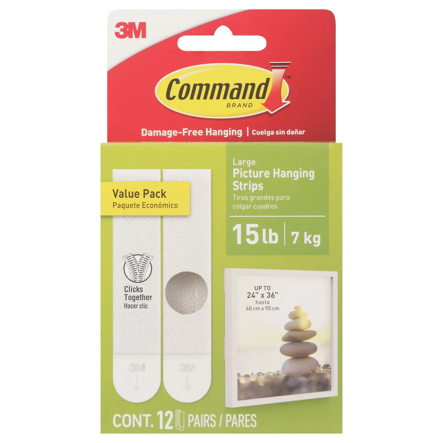 Command Picture Hanging Strips, Large, Value Pack 12 each