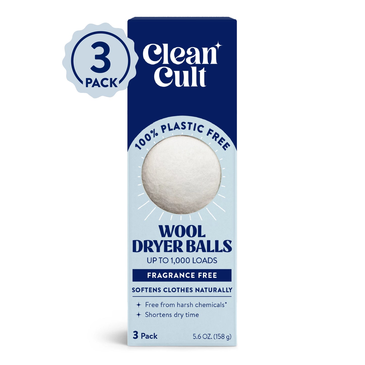 Cleancult Wool Dryer Balls 3 ct.