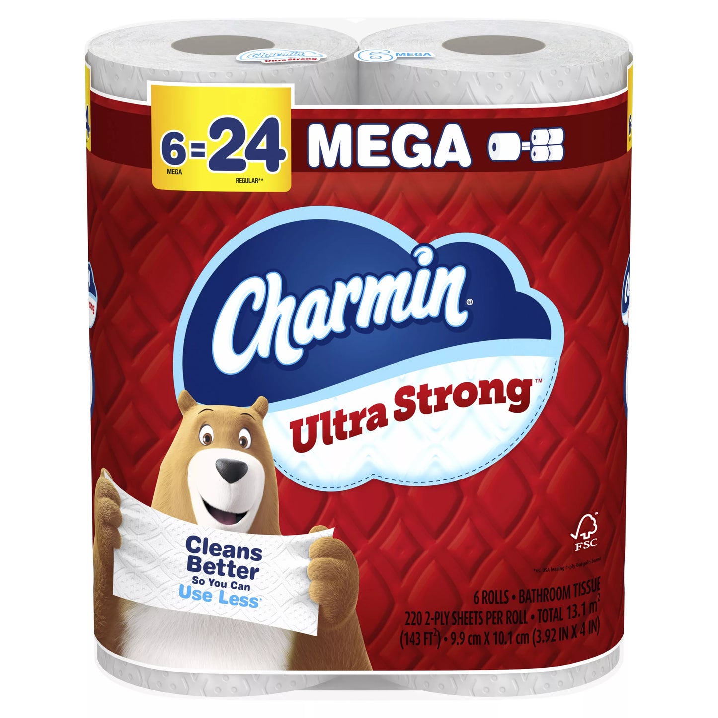 Charmin Ultra Strong Toilet Paper Mega Rolls 143 sq. ft.