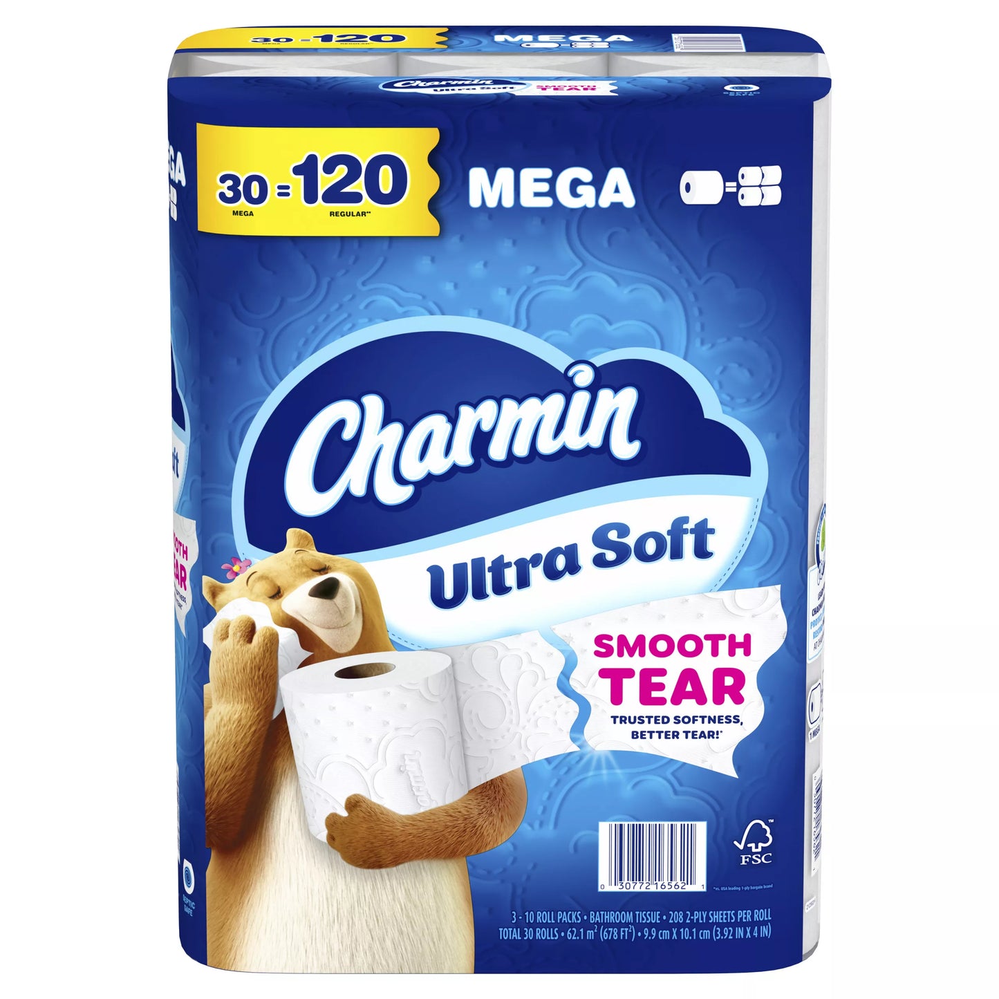 Charmin Ultra Soft Toilet Paper, Mega Rolls 678 sq. ft.