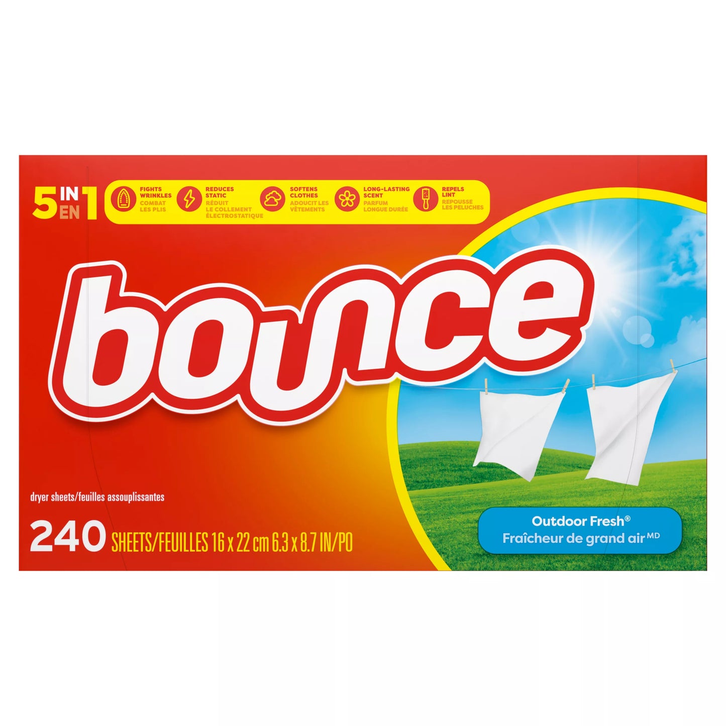 Bounce Outdoor Fresh Fabric Softener Sheets 240 ct.