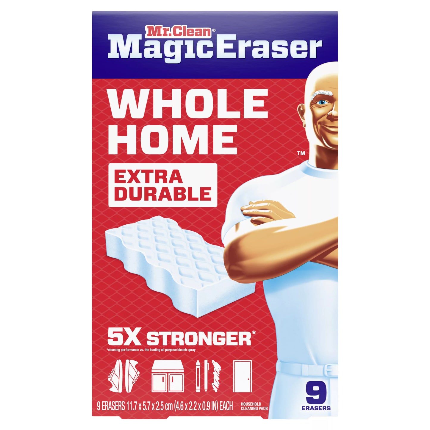 Mr. Clean Magic Eraser Sponge, Cleaner, Whole Home Extra Durable 9 ct.