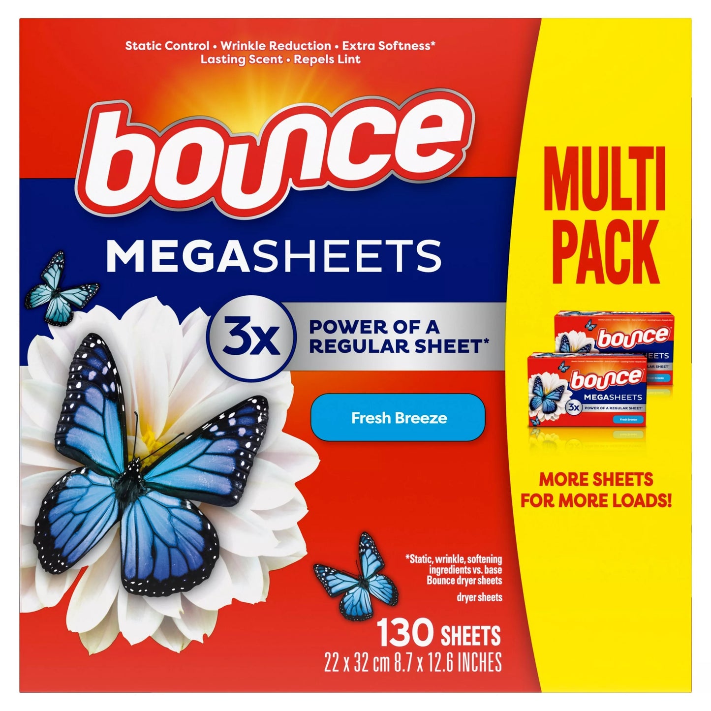 Bounce Mega Dryer Sheets, Fresh Breeze 130 ct.