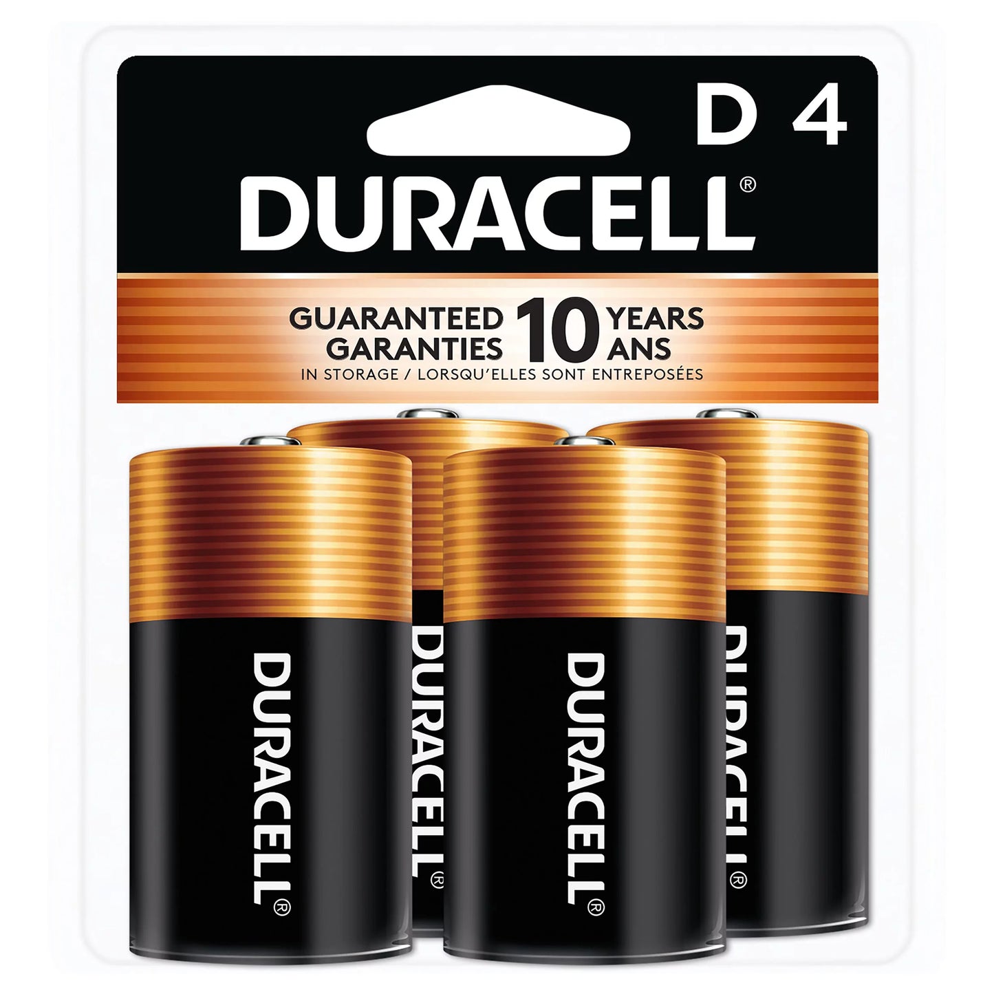 Duracell Coppertop D Alkaline Batteries, 4/Pack 4 each