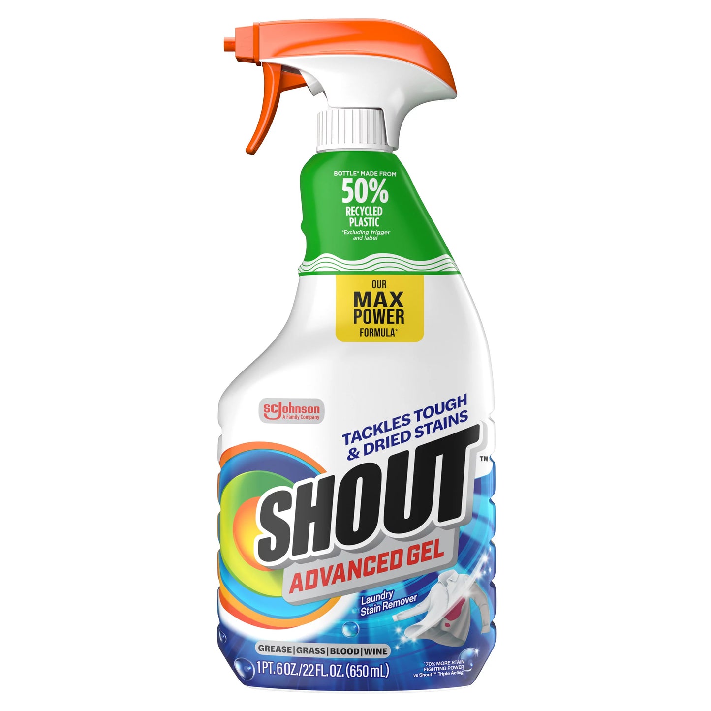 Shout Advanced Acting Gel, Laundry Stain Remover, 22 Ounce 22 fl. oz.