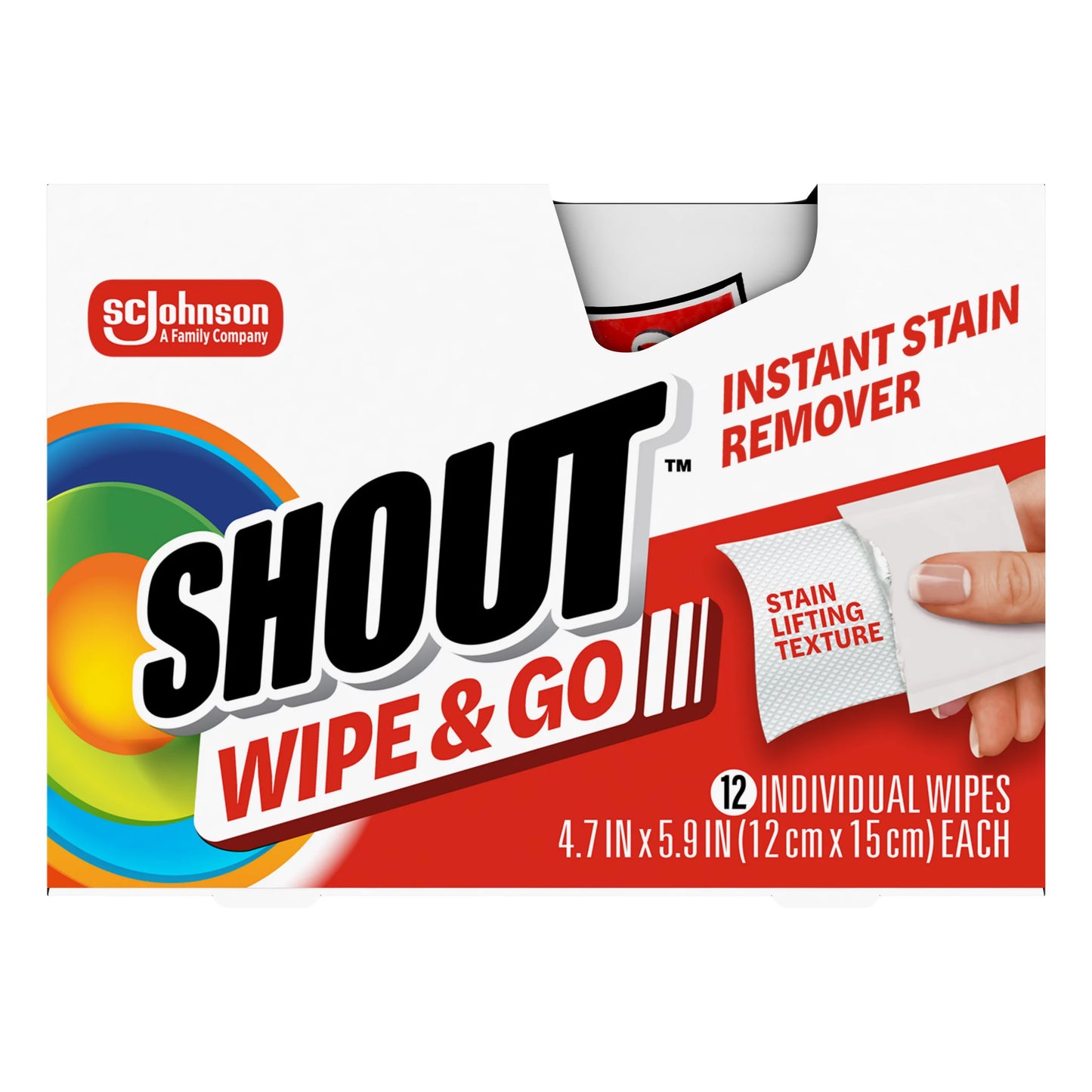 Shout Wipe & Go, Instant Stain Remover, 12 Wipes 12 ct.