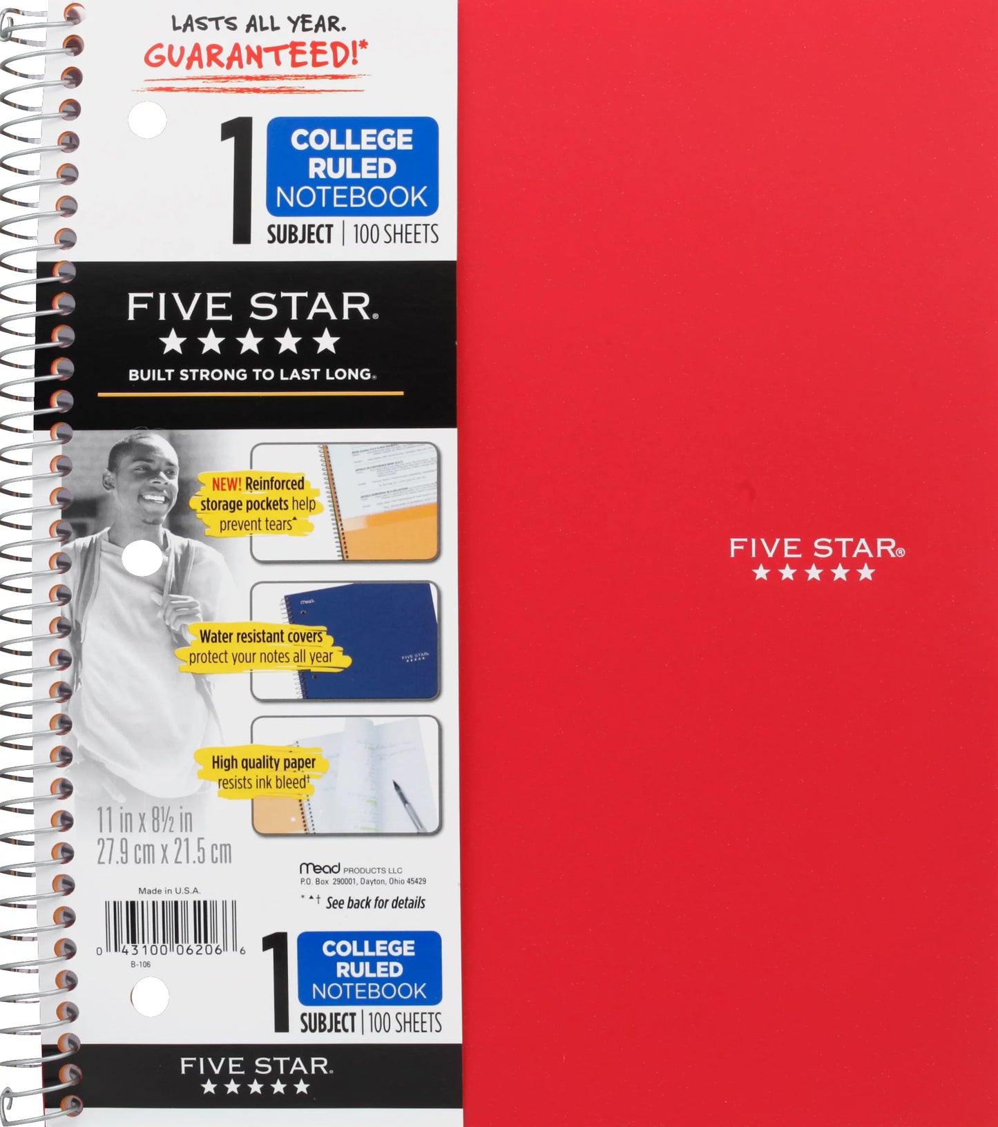 Mead Notebook, 1 Subject, College Ruled, 100 Sheets 100 ct.