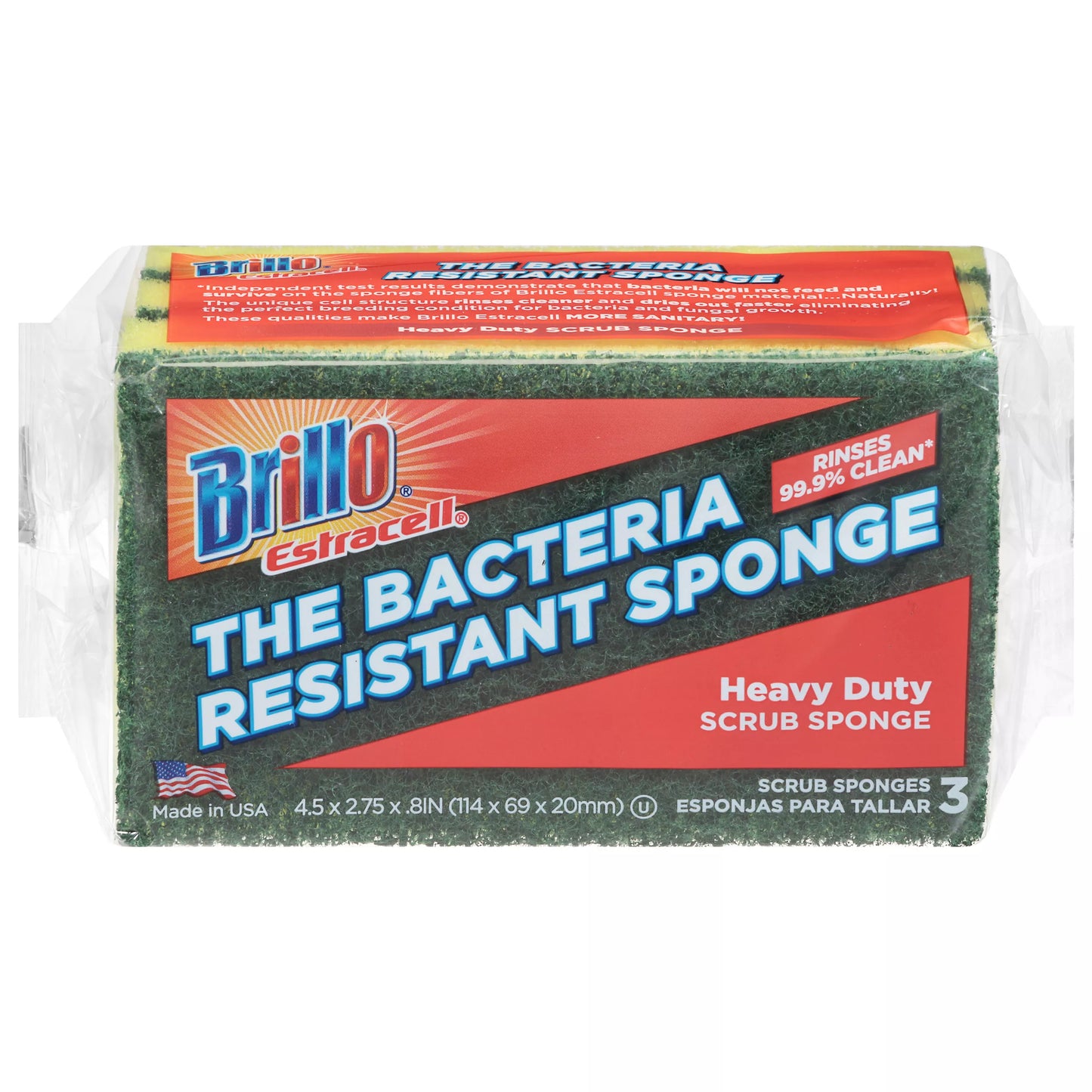 Brillo Estracell Heavy Duty Scrub Sponges 3 each
