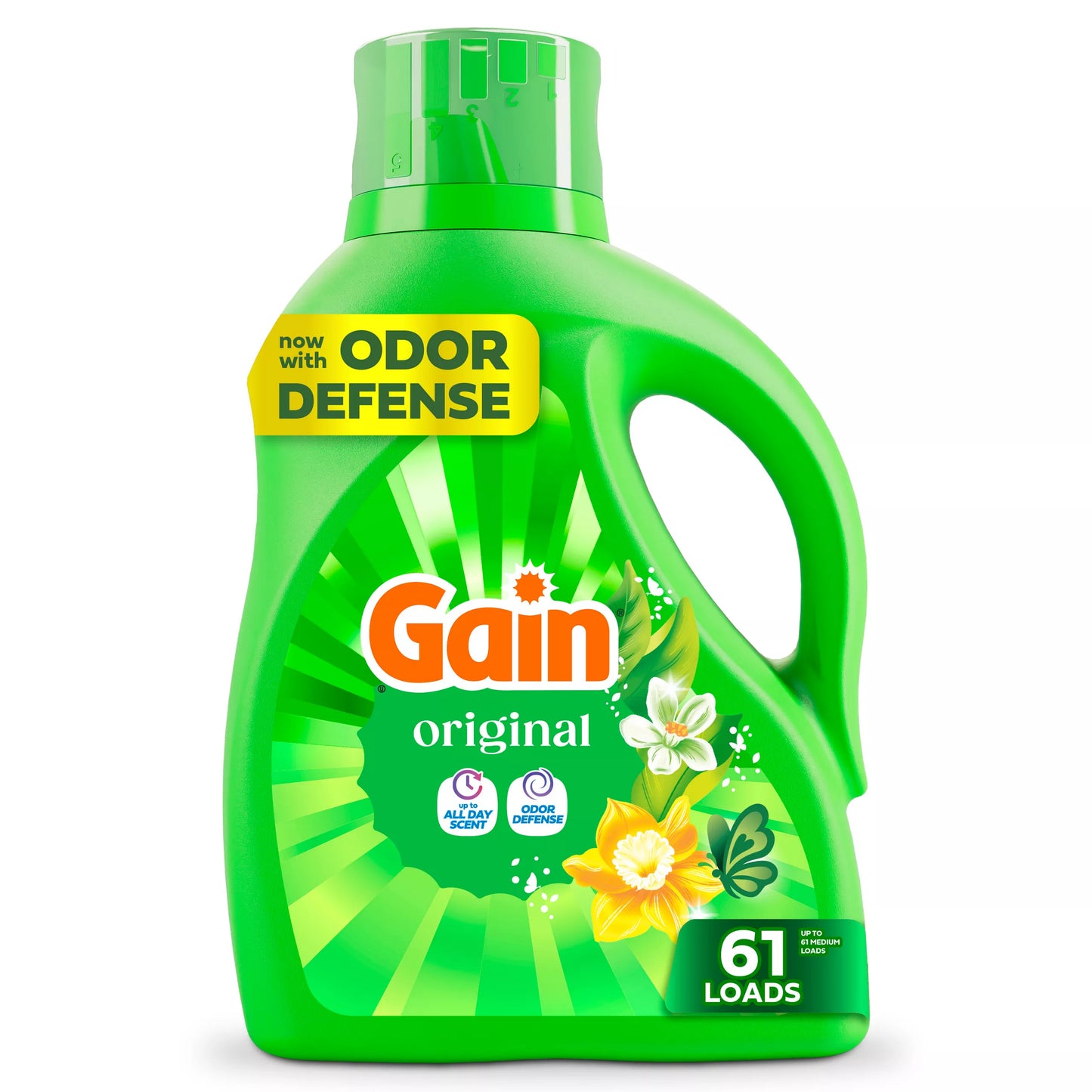 Gain Liquid Laundry Detergent, Now with Odor Defense, Original Scent 81 fl. oz.