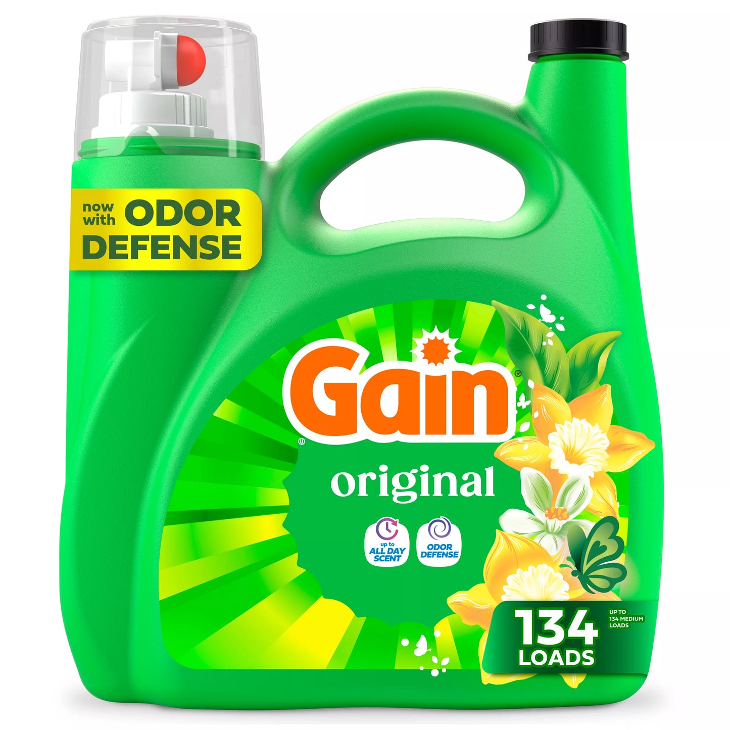 Gain Liquid Laundry Detergent, Now with Odor Defense, Original Scent 177 fl. oz.