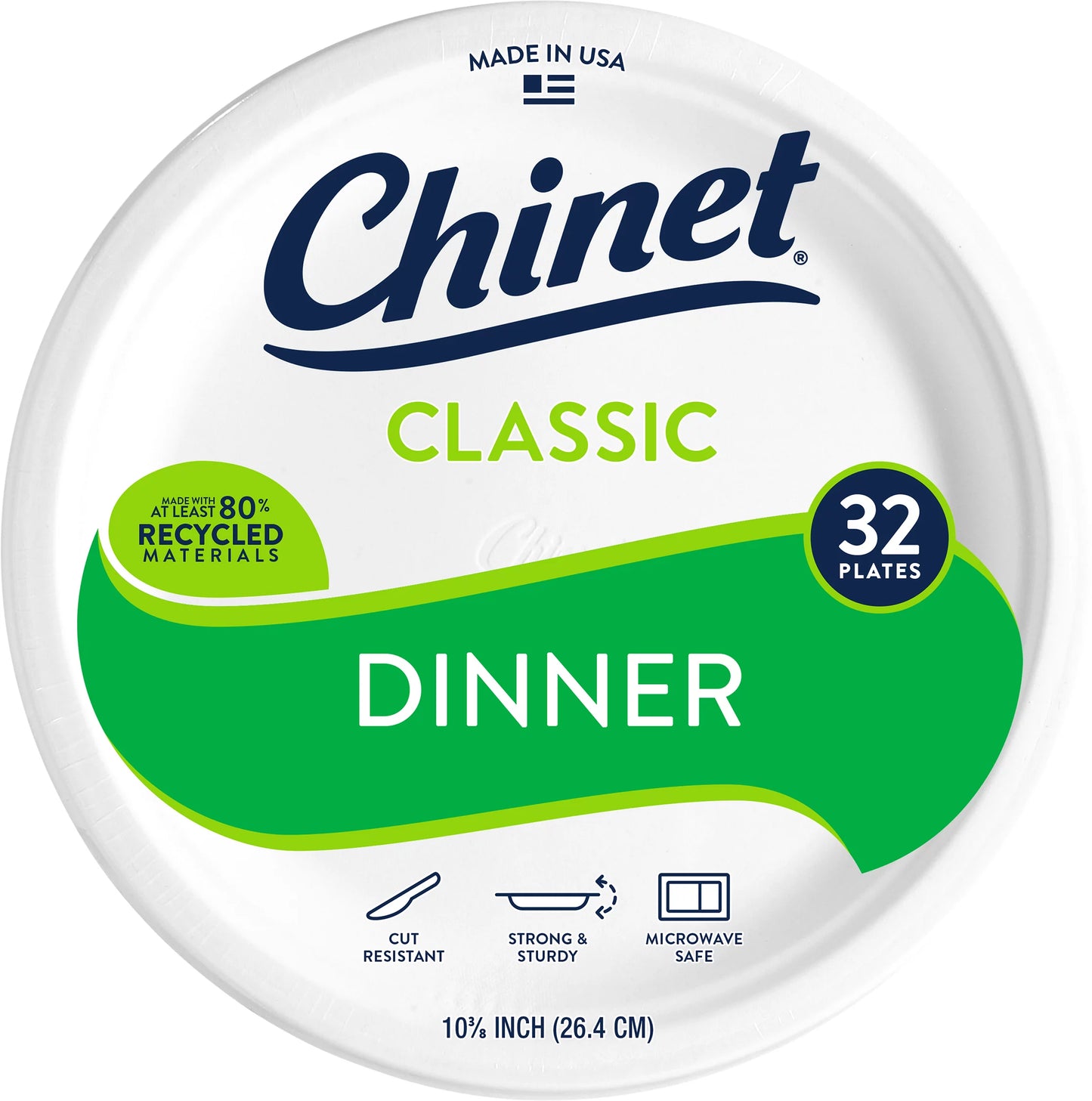 Chinet Paper Dinner Plate 10 3/8in (32 Count) 32 ct.