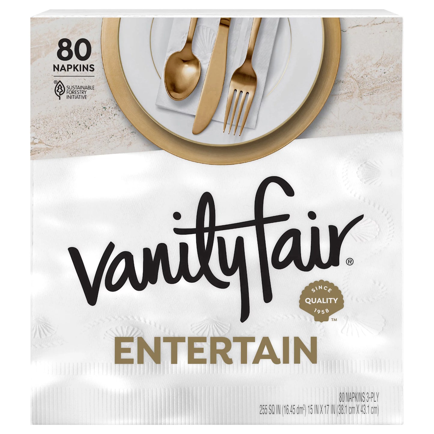 Vanity Fair 2-Ply Entertain Napkins 80 ct.